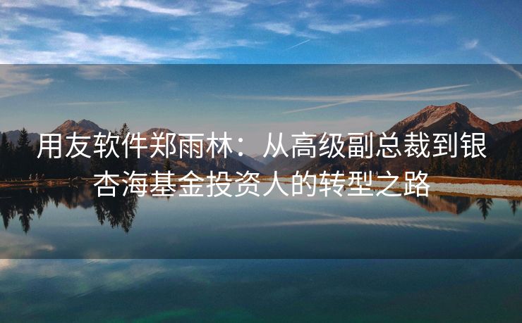 用友软件郑雨林：从高级副总裁到银杏海基金投资人的转型之路