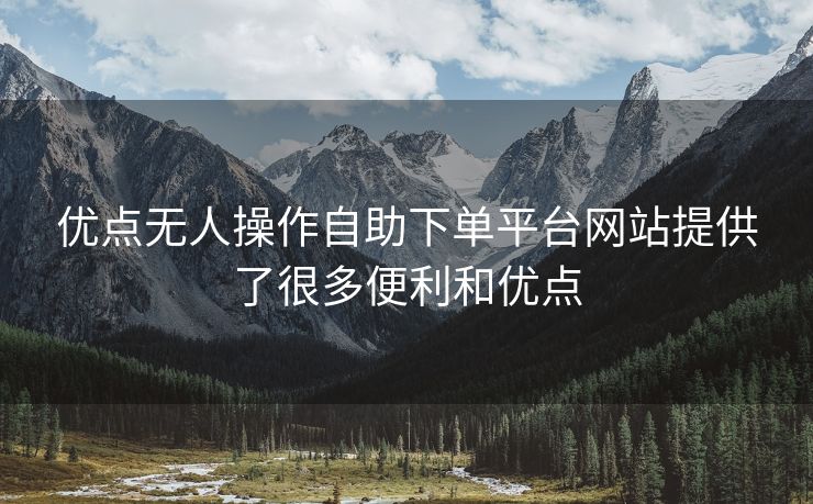 优点无人操作自助下单平台网站提供了很多便利和优点