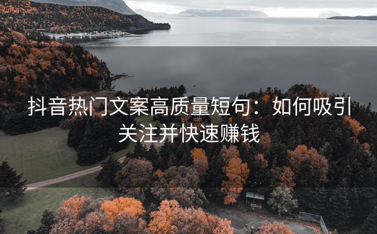 抖音热门文案高质量短句：如何吸引关注并快速赚钱