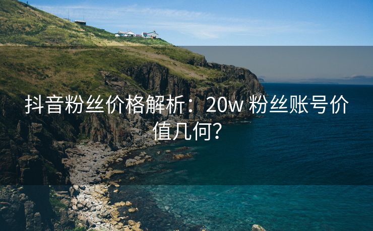 抖音粉丝价格解析：20w 粉丝账号价值几何？