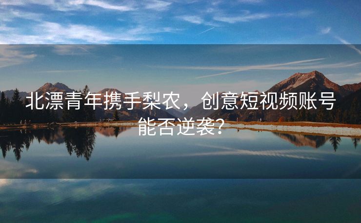 北漂青年携手梨农,创意短视频账号能否逆袭?