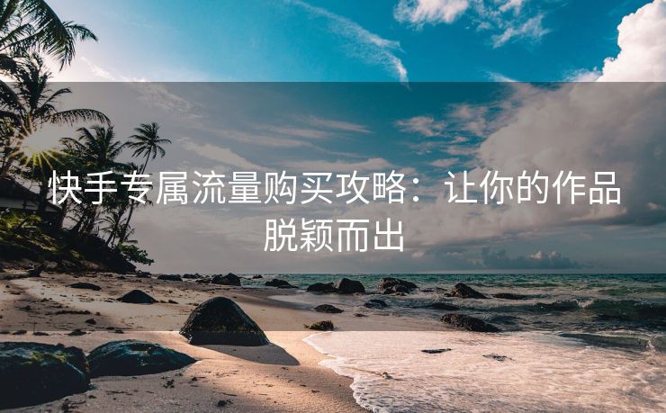 快手专属流量购买攻略:让你的作品脱颖而出