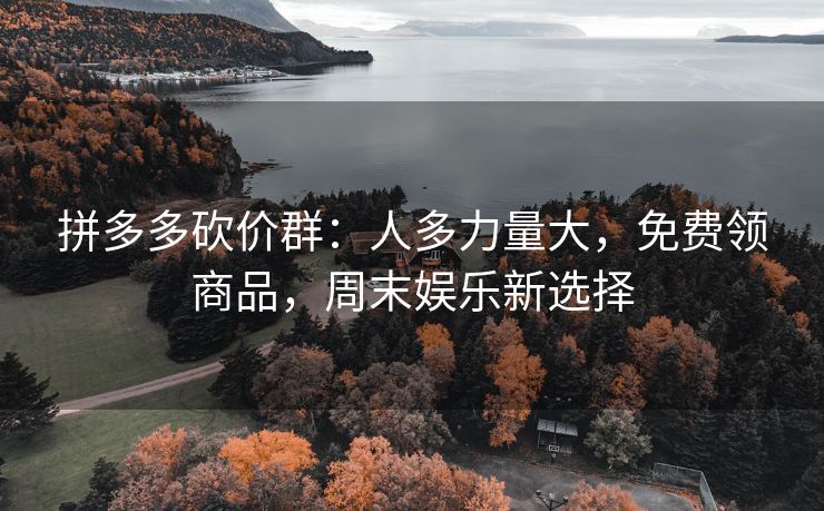 拼多多砍价群:人多力量大,免费领商品,周末娱乐新选择