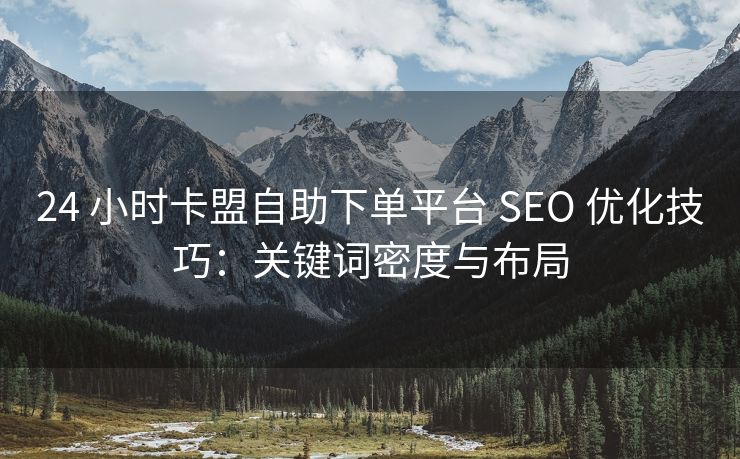 24 小时卡盟自助下单平台 SEO 优化技巧:关键词密度与布局