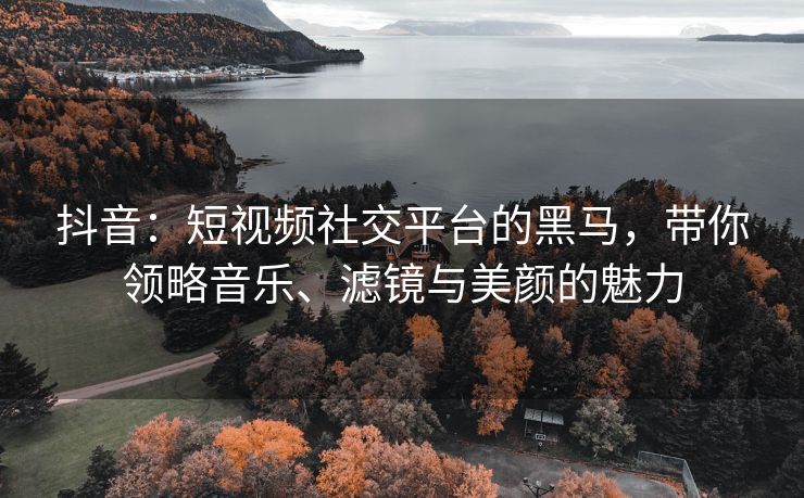 抖音：短视频社交平台的黑马，带你领略音乐、滤镜与美颜的魅力