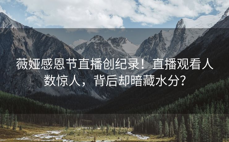 薇娅感恩节直播创纪录！直播观看人数惊人，背后却暗藏水分？