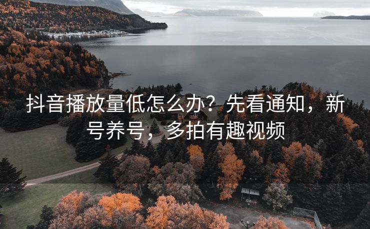 抖音播放量低怎么办？先看通知，新号养号，多拍有趣视频