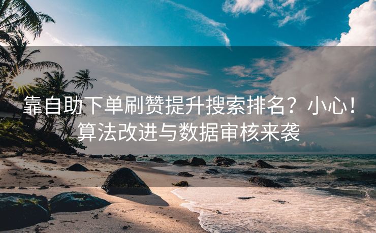 靠自助下单刷赞提升搜索排名？小心！算法改进与数据审核来袭