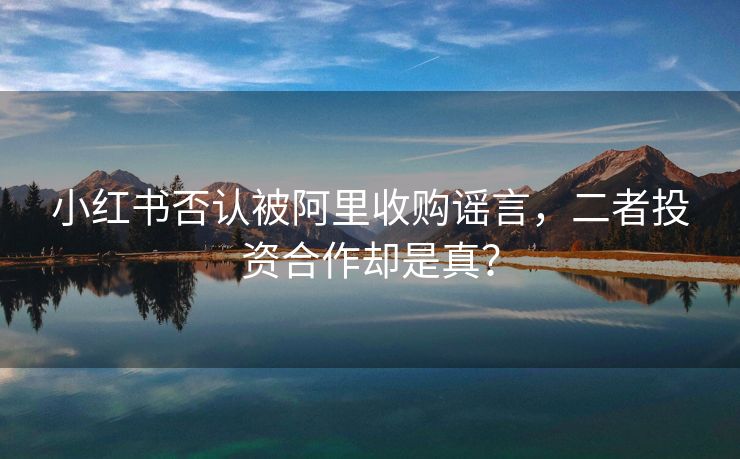 小红书否认被阿里收购谣言，二者投资合作却是真？