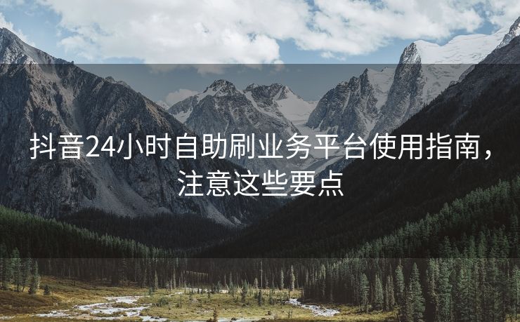 抖音24小时自助刷业务平台使用指南，注意这些要点