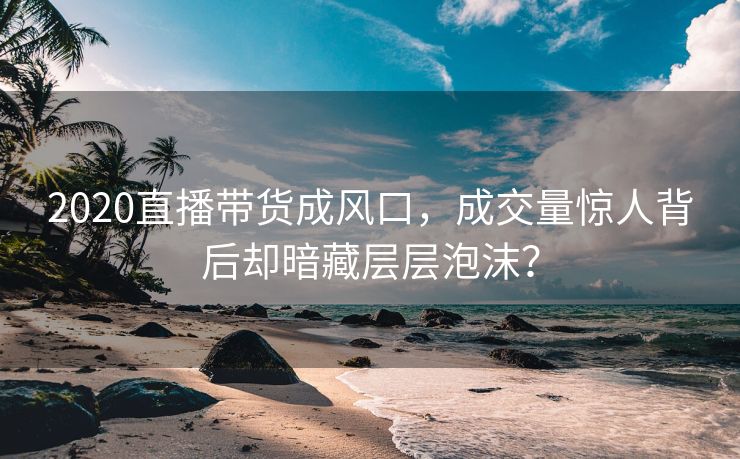 2020直播带货成风口，成交量惊人背后却暗藏层层泡沫？
