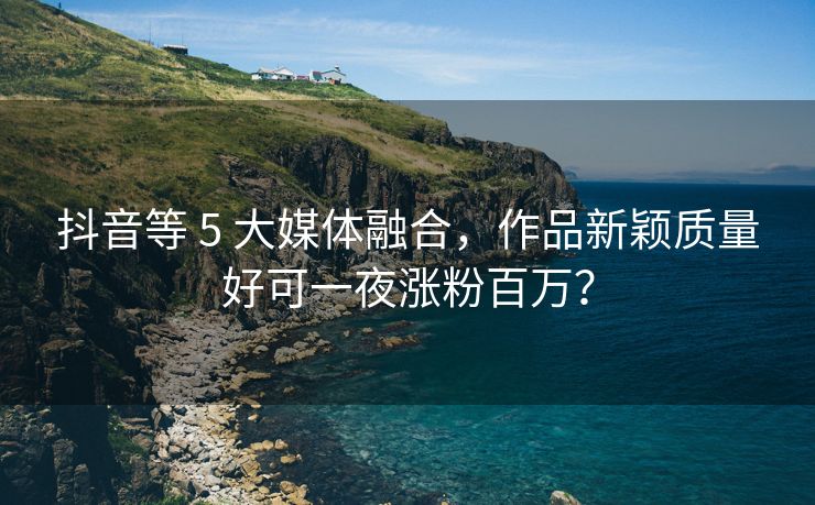 抖音等 5 大媒体融合，作品新颖质量好可一夜涨粉百万？