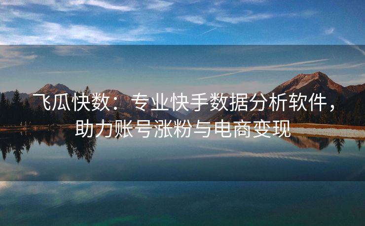 飞瓜快数：专业快手数据分析软件，助力账号涨粉与电商变现