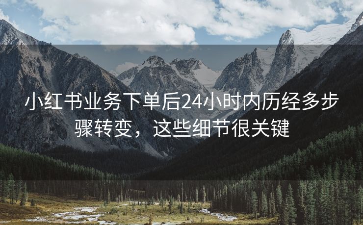 小红书业务下单后24小时内历经多步骤转变，这些细节很关键