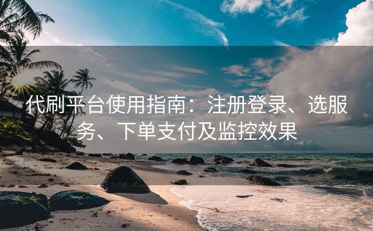 代刷平台使用指南：注册登录、选服务、下单支付及监控效果