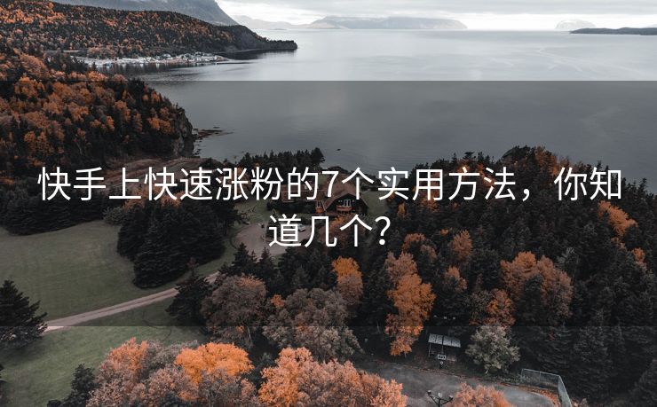 快手上快速涨粉的7个实用方法，你知道几个？