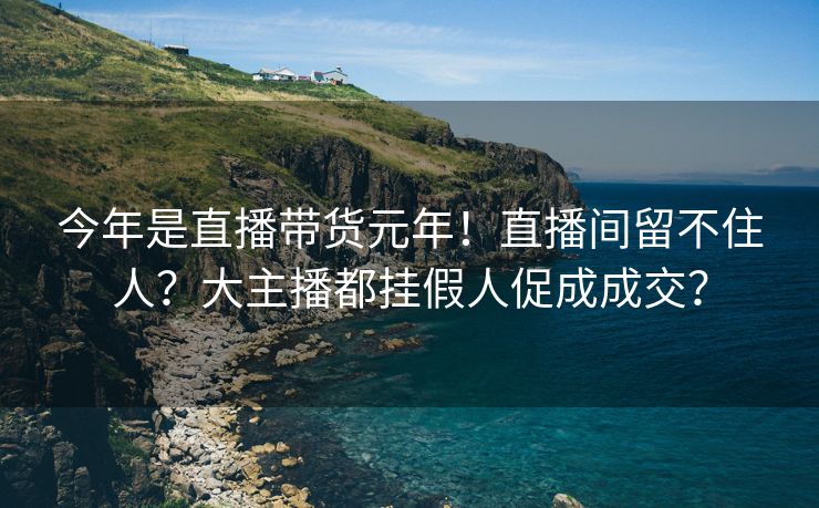 今年是直播带货元年！直播间留不住人？大主播都挂假人促成成交？