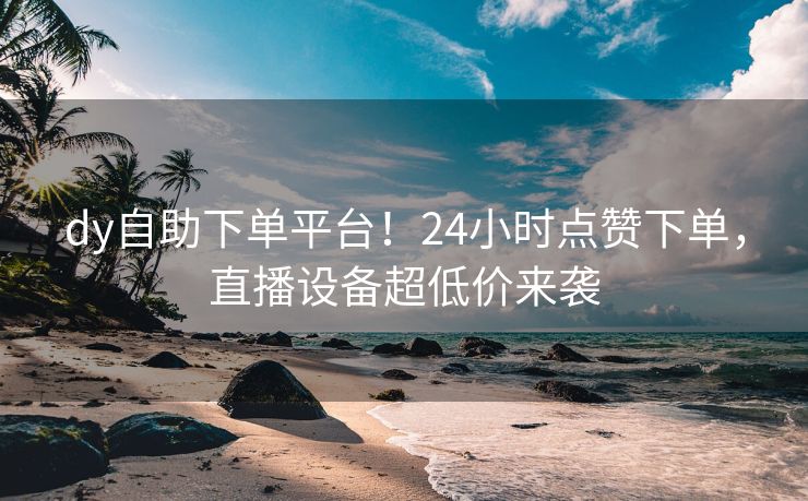 dy自助下单平台！24小时点赞下单，直播设备超低价来袭
