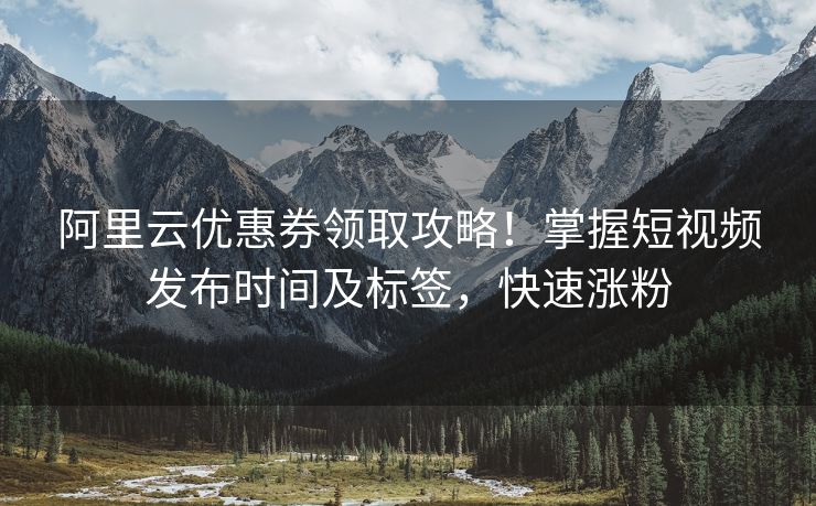 阿里云优惠券领取攻略！掌握短视频发布时间及标签，快速涨粉