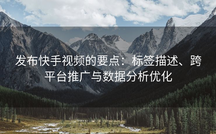 发布快手视频的要点：标签描述、跨平台推广与数据分析优化