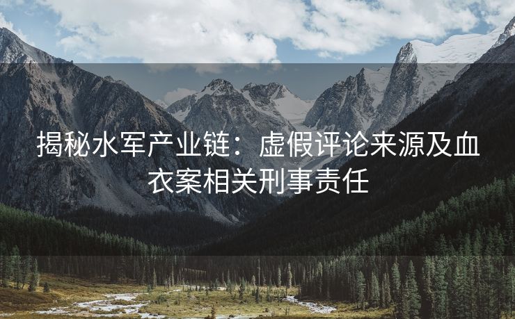 揭秘水军产业链：虚假评论来源及血衣案相关刑事责任