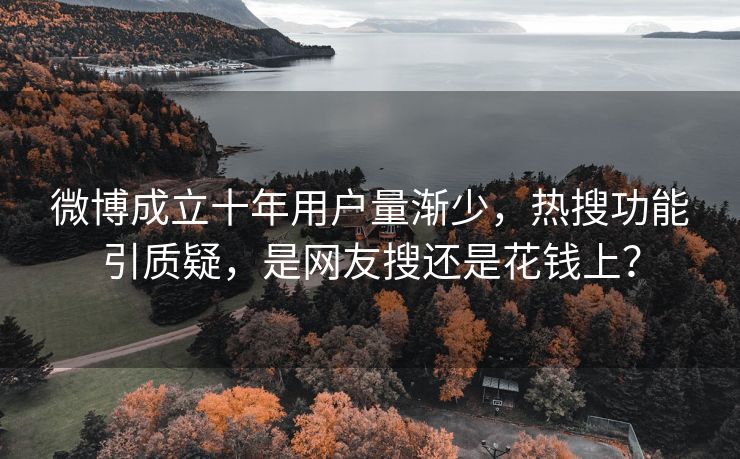 微博成立十年用户量渐少，热搜功能引质疑，是网友搜还是花钱上？