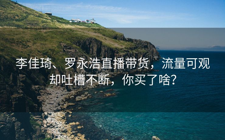 李佳琦、罗永浩直播带货，流量可观却吐槽不断，你买了啥？