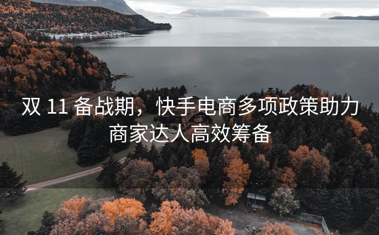 双 11 备战期，快手电商多项政策助力商家达人高效筹备