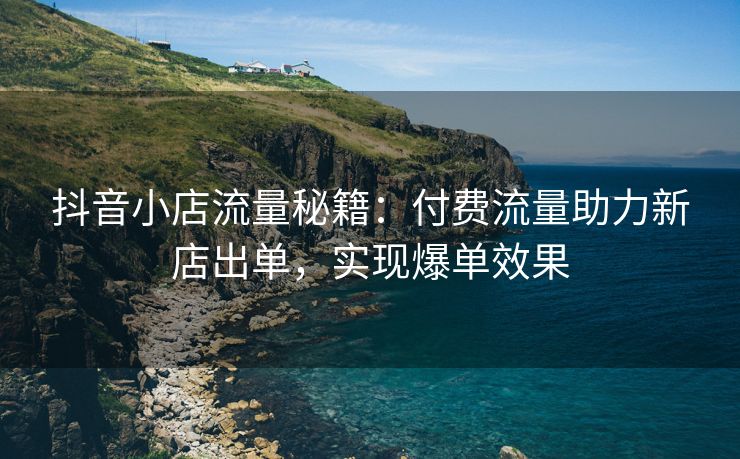 抖音小店流量秘籍：付费流量助力新店出单，实现爆单效果