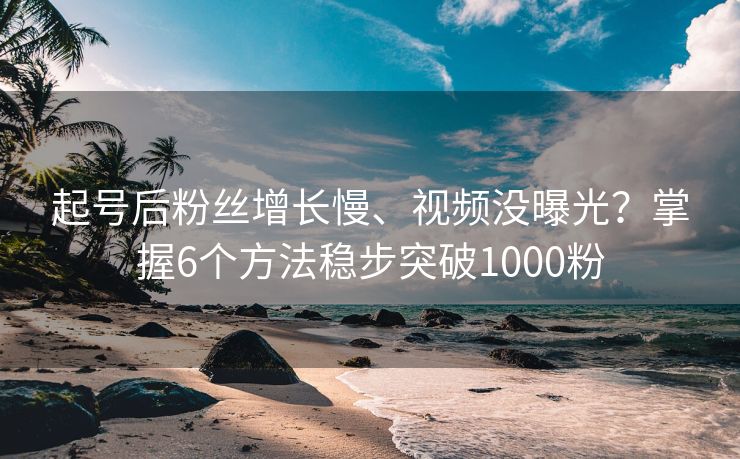 起号后粉丝增长慢、视频没曝光？掌握6个方法稳步突破1000粉