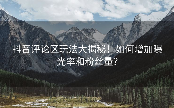 抖音评论区玩法大揭秘！如何增加曝光率和粉丝量？