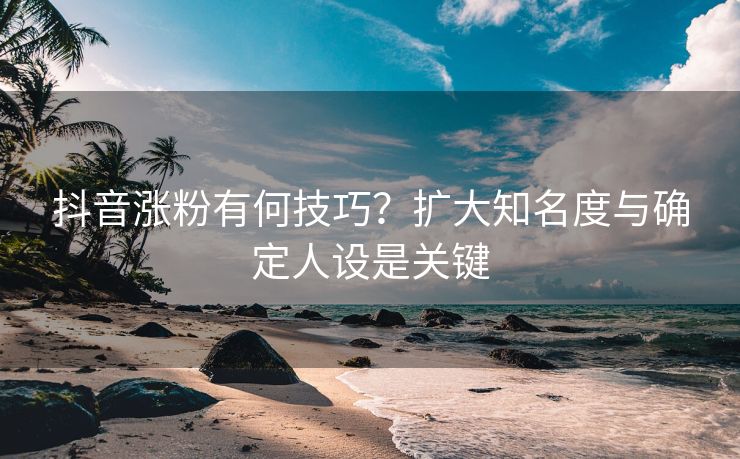 抖音涨粉有何技巧？扩大知名度与确定人设是关键