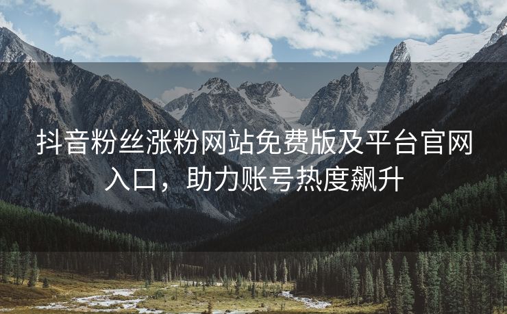 抖音粉丝涨粉网站免费版及平台官网入口，助力账号热度飙升