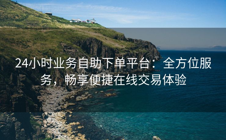 24小时业务自助下单平台：全方位服务，畅享便捷在线交易体验