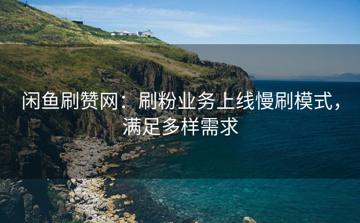 闲鱼刷赞网：刷粉业务上线慢刷模式，满足多样需求