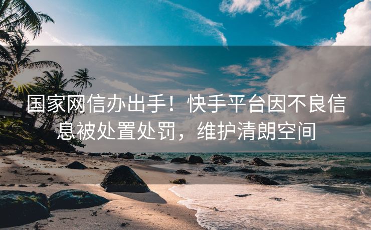 国家网信办出手！快手平台因不良信息被处置处罚，维护清朗空间