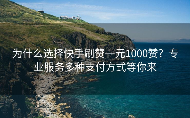 为什么选择快手刷赞一元1000赞？专业服务多种支付方式等你来