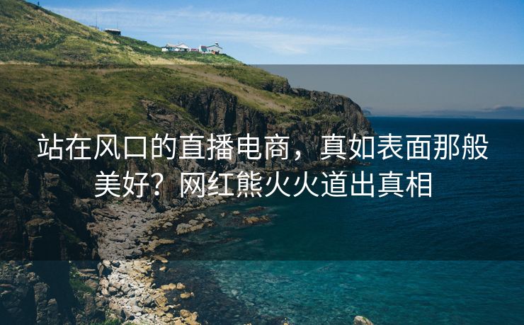 站在风口的直播电商，真如表面那般美好？网红熊火火道出真相