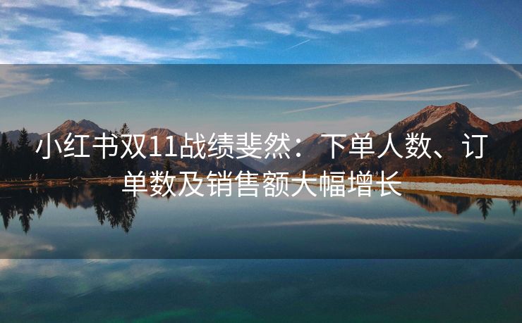 小红书双11战绩斐然：下单人数、订单数及销售额大幅增长