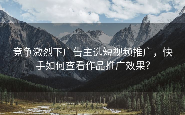 竞争激烈下广告主选短视频推广，快手如何查看作品推广效果？