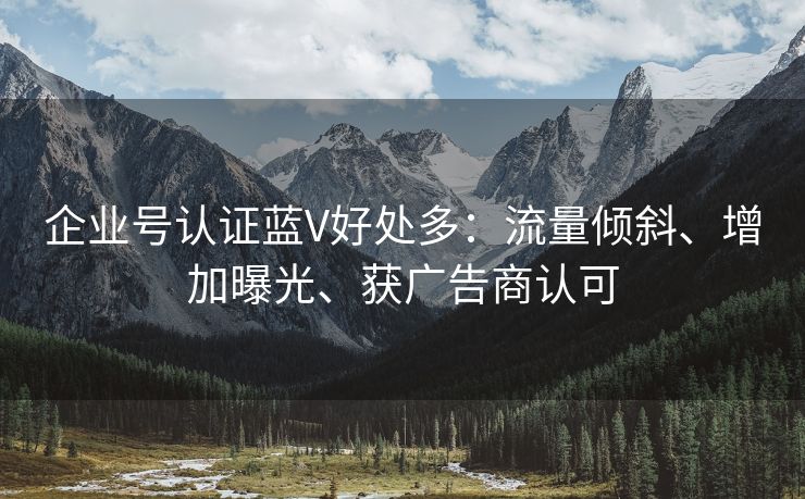 企业号认证蓝V好处多：流量倾斜、增加曝光、获广告商认可